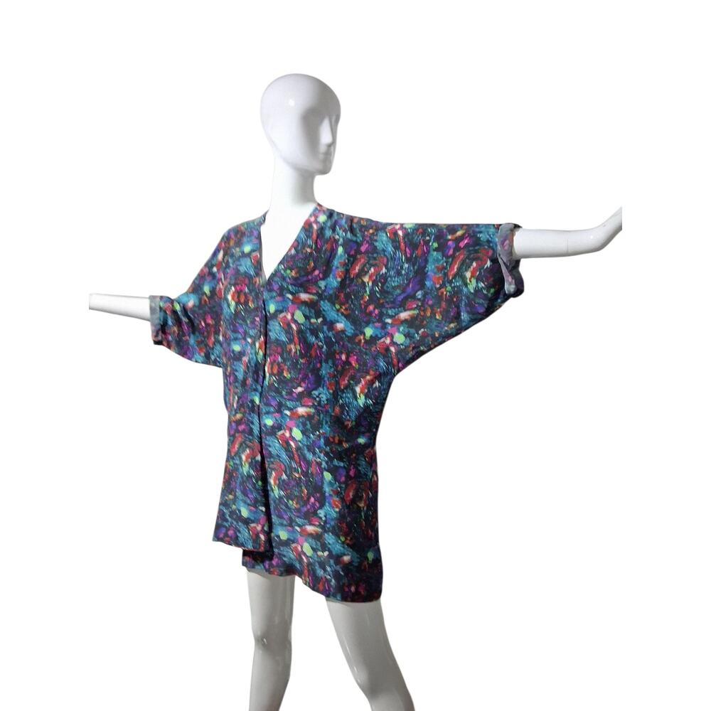 Richard Chai LOVE 100% Silk Womens Size 2 Oversized Watercolor Art to wear Dress